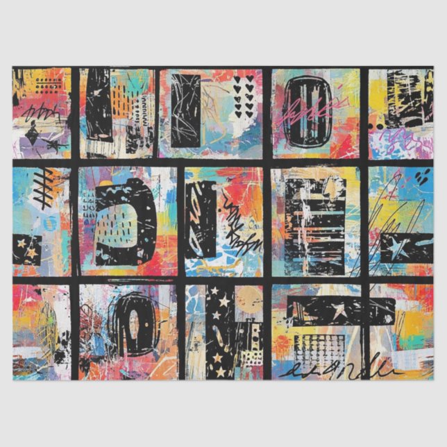 Colorful Urban Graffiti Pattern (5) Seidenpapier (Vorderseite)