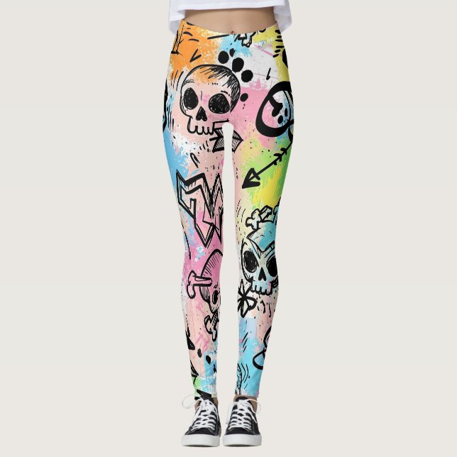 Colorful Urban Graffiti Pattern (6) Leggings (Vorderseite)