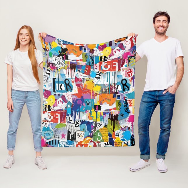 Colorful Urban Graffiti Pattern (8) Fleecedecke (Beispiel)
