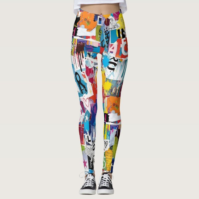 Colorful Urban Graffiti Pattern (8) Leggings (Vorderseite)
