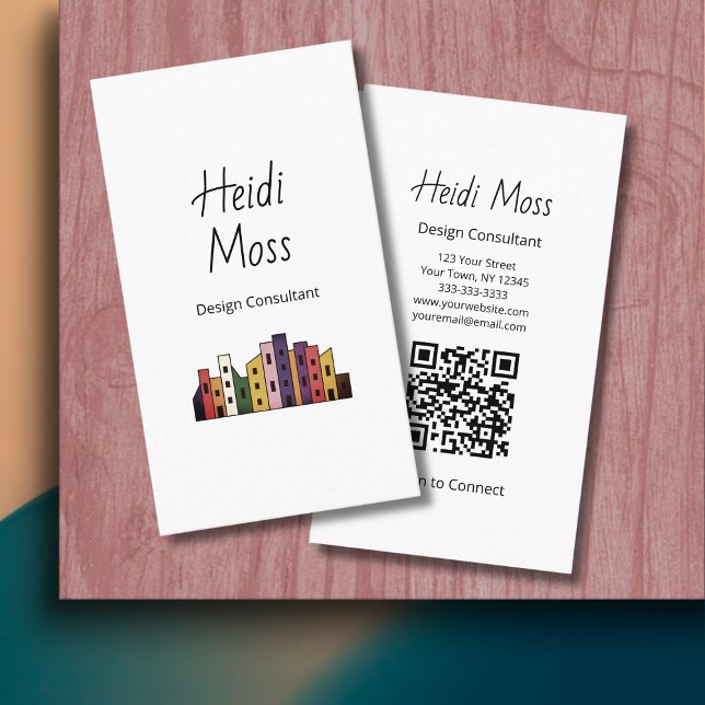 Colorful Urban Modern Design Consultant QR code  Visitenkarte (Von Creator hochgeladen)