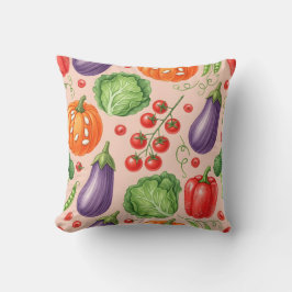Colorful Vegetable Pattern Illustration Kissen