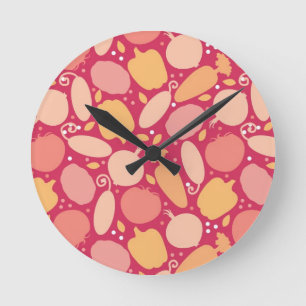 Colorful vegetables pattern runde wanduhr