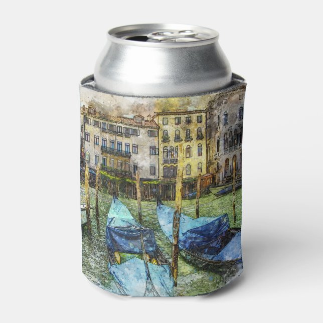 Colorful Venice Blue Gondolas Dosenkühler (Kanne Vorderseite)
