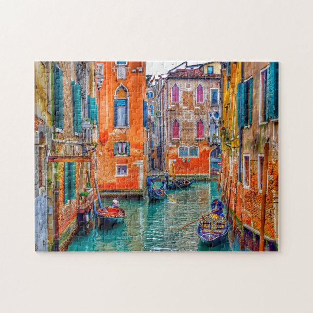 Colorful Venice Italy Travel Foto Puzzle (Horizontal)