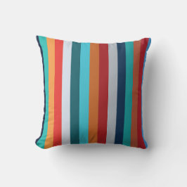 Colorful Vertical Retro Stripes Kissen