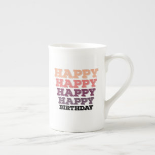 colorful vintage distressed happy birthday gift prozellantasse