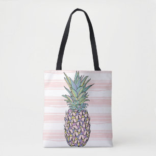 Colorful vintage pineapple illustration.