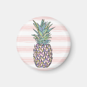 Colorful vintage pineapple illustration. magnet
