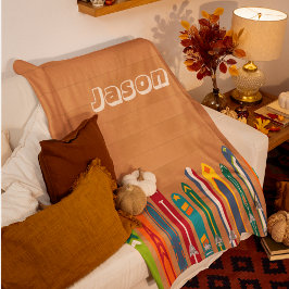 Colorful Vintage Skis Personalized Fleecedecke