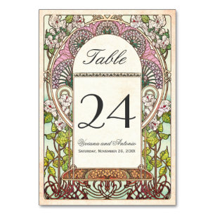 Colorful Vintage Wedding Tischnummern