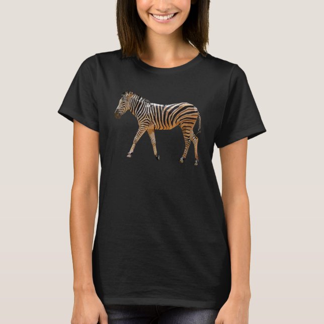 Colorful Walking Zebra Graphic T-Shirt (Vorderseite)