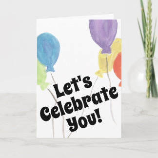 Colorful Watercolor Balloon Celebration Card Karte