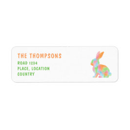 Colorful Watercolor Bunny Shape Cute Easter