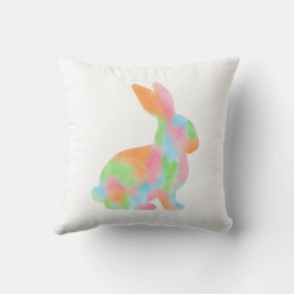 Colorful Watercolor Bunny Shape Cute Easter Kissen