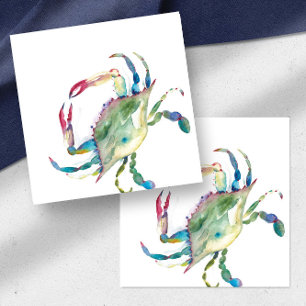 Colorful Watercolor Crab Mini Mitteilungskarte