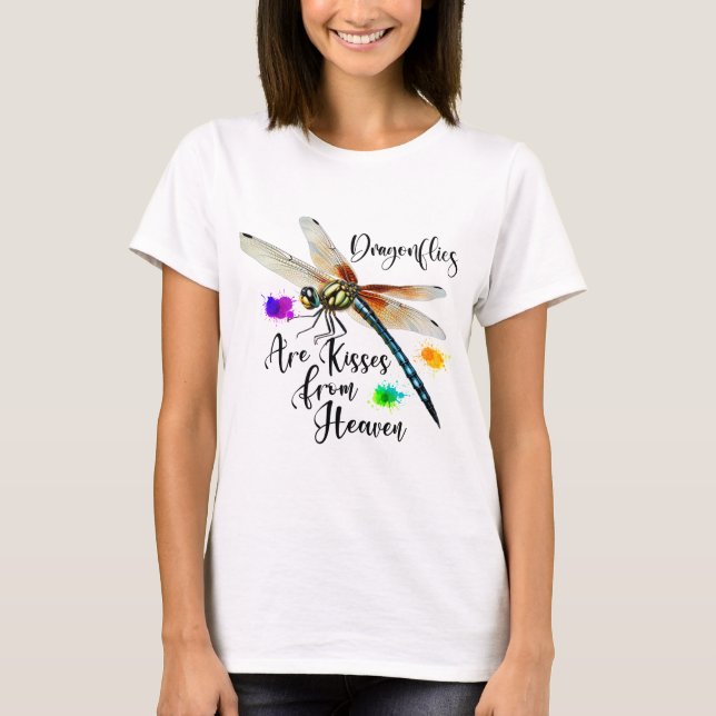 COLORFUL WATERCOLOR DRAGONFLY & INSPIRATION T-Shirt (Vorderseite)