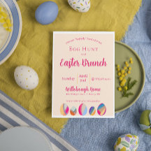 Colorful Watercolor Easter Brunch Invitation