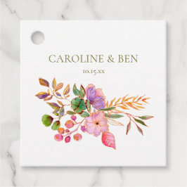 Colorful Watercolor Floral Elegant Custom Wedding Geschenkanhänger