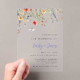Colorful Watercolor Floral Wedding Acryleinladungen