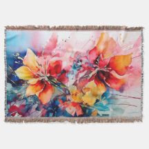 Colorful Watercolor Flowers Vibrant Art