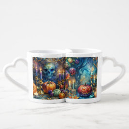 COLORFUL WATERCOLOR HALLOWEEN PUMPKINS & CANDLES LIEBESTASSEN