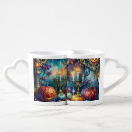 COLORFUL WATERCOLOR HALLOWEEN PUMPKINS & CANDLES LIEBESTASSEN