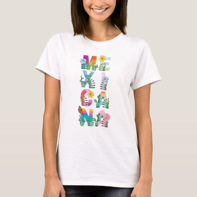 Colorful Watercolor Mexicana T-Shirt (Vorderseite)
