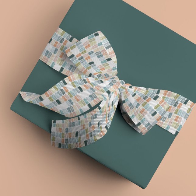 Colorful Watercolor Painted Jewels Satinband (Painted watercolor jewels ribbon)