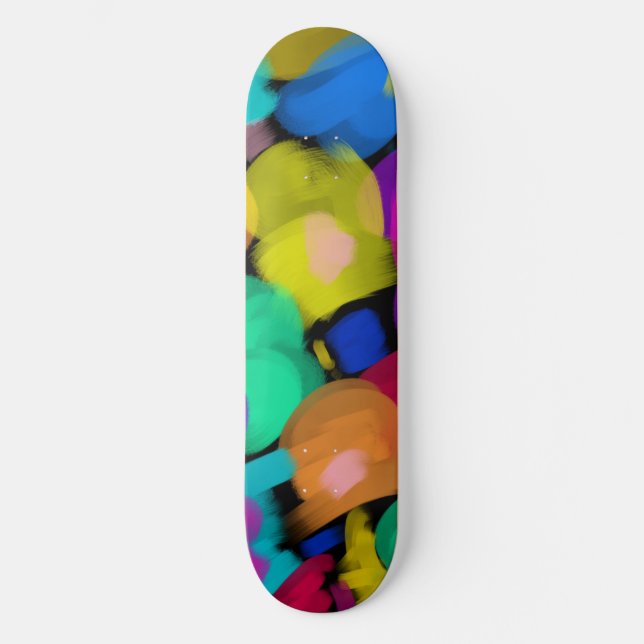 Colorful watercolor print skateboard (Vorderseite)