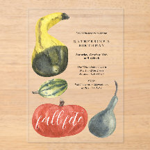 Colorful Watercolor Pumpkins Autumn Birthday Party