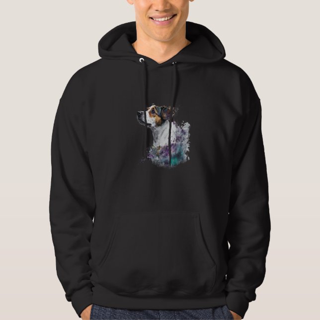 Colorful watercolor splash Jack Russell Terrier Hoodie (Vorderseite)