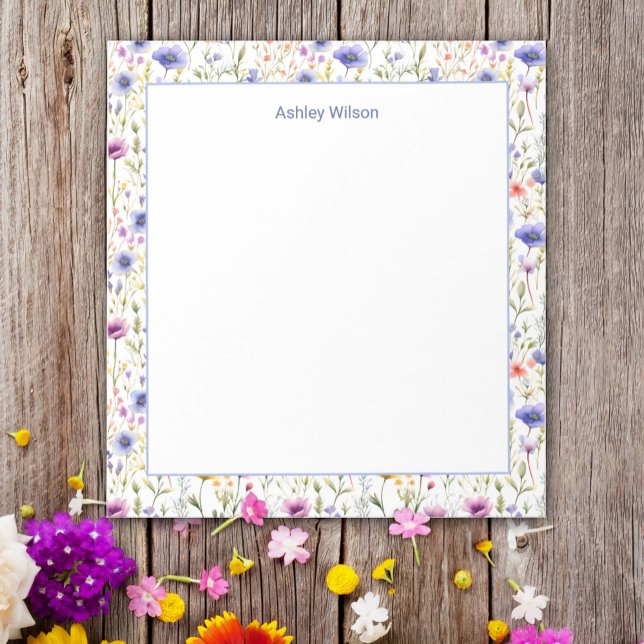 Colorful Watercolor Wildflower Floral Notepad Notizblock (Von Creator hochgeladen)