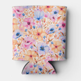 Colorful Watercolor Wildflowers Floral Pattern Dosenkühler