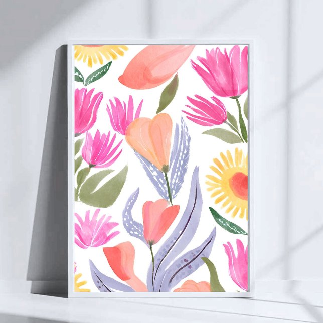 Colorful Watercolor Wildflowers | Hand Painted Poster (Von Creator hochgeladen)