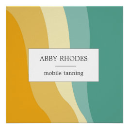 Colorful wave lines personalized poster