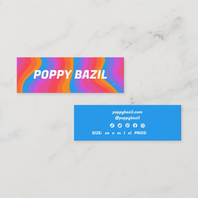 Colorful Wavy Stripes Rainbow CUSTOM Hang Tag (Vorne/Hinten)