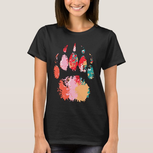 Colorful Wild Animal Paw Wilderness Wildlife Natur T-Shirt (Vorderseite)