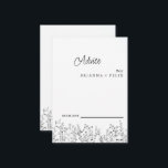 Colorful Wildblume Wedding Advice Card Hinweiskarte<br><div class="desc">Das ist eine schöne,  elegante Wildblume Wedding Advice Card. Diese farbenfrohe Hochzeitsratenkarte für Wildblumen ist perfekt für Ihre schlichte,  skurrile Hochzeitsfeier mit Boho. Es ist perfekt wie Hochzeitskarten,  Platzkarten,  Visitenkarten und mehr. Klicken Sie auf die Schaltfläche Anpassen,  um das Design zu personalisieren.</div>