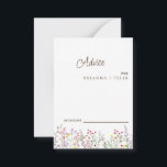 Colorful Wildblume Wedding Advice Card Hinweiskarte<br><div class="desc">Das ist eine schöne,  elegante Wildblume Wedding Advice Card. Diese farbenfrohe Hochzeitsratenkarte für Wildblumen ist perfekt für Ihre schlichte,  skurrile Hochzeitsfeier mit Boho. Es ist perfekt wie Hochzeitskarten,  Platzkarten,  Visitenkarten und mehr. Klicken Sie auf die Schaltfläche Anpassen,  um das Design zu personalisieren.</div>