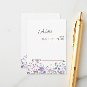 Colorful Wildblume Wedding Advice Card Hinweiskarte