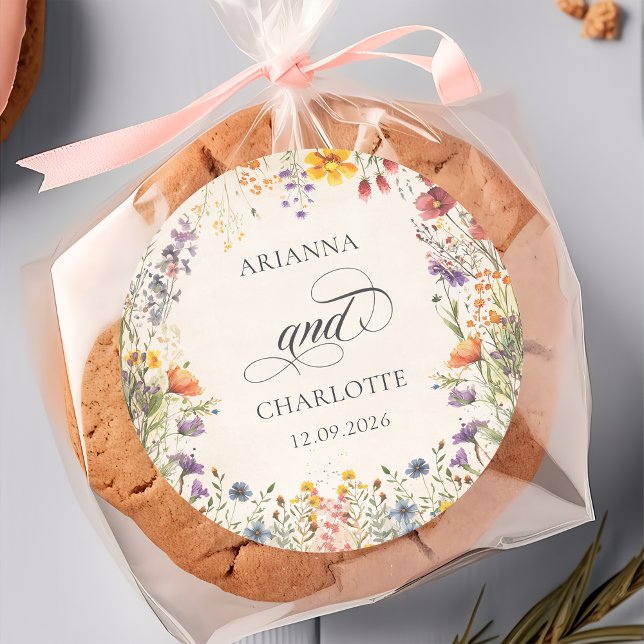 Colorful Wildflower Botanical Wedding Sticker (Von Creator hochgeladen)