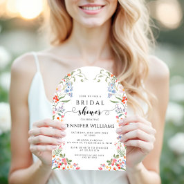 Colorful Wildflower Floral Boho Bridal Shower Arch Einladung