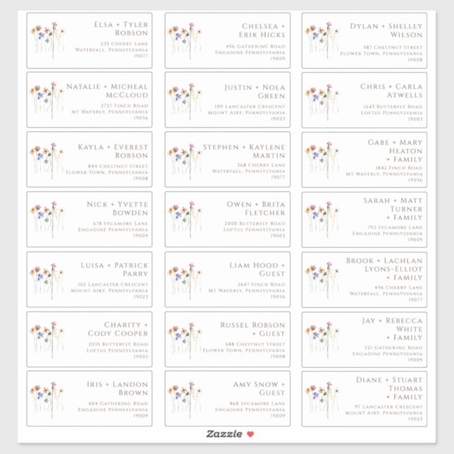 Colorful Wildflower | Guest Address Labels (Blatt)