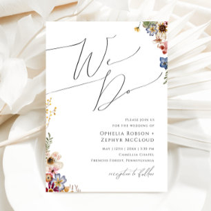 Colorful Wildflower   We Do Wedding Invitation Einladung