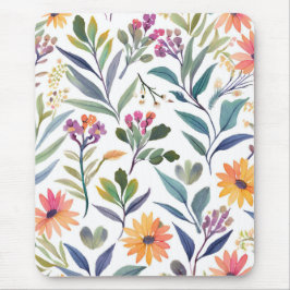Colorful Wildflowers | Beautiful Floral Watercolor Mousepad