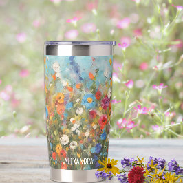 Colorful Wildfowers Abstract Floral Thermobecher