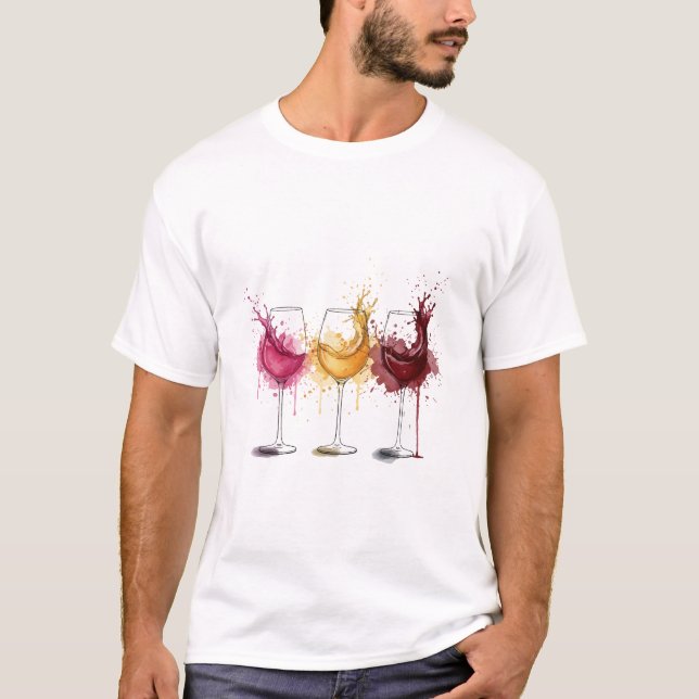 Colorful Wine Splash T-Shirt (Vorderseite)