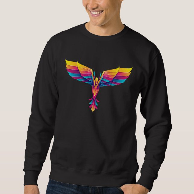 Colorful Wing Bird Design Support Animal Rights Sweatshirt (Vorderseite)