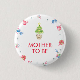 Colorful Winter Mother To Be Baby Shower Button